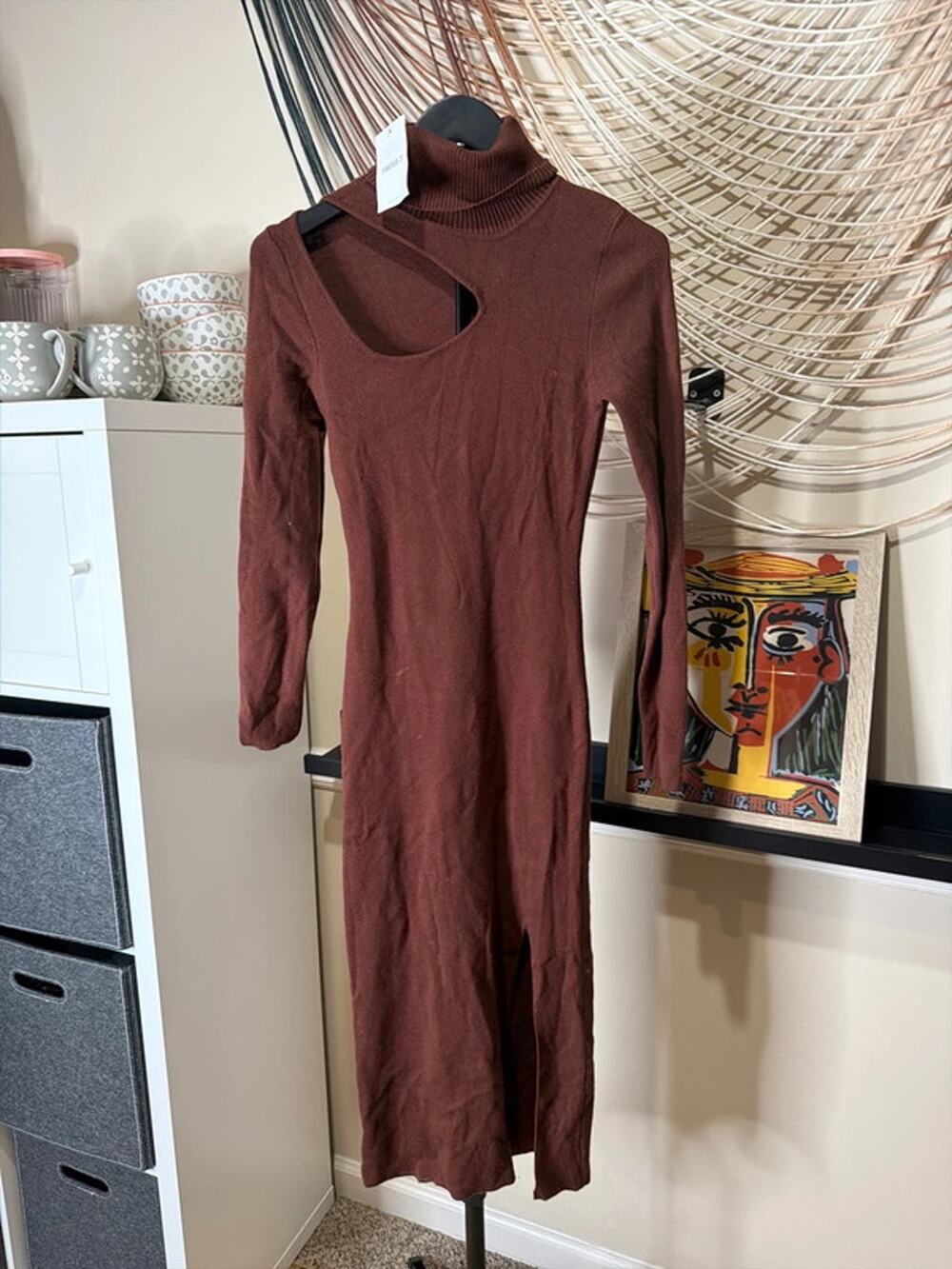 Forever 21 chocolate brown sweater dress NWT S 3235